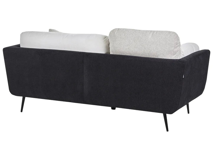 Sofa 3 Seater Fabric Black Chira