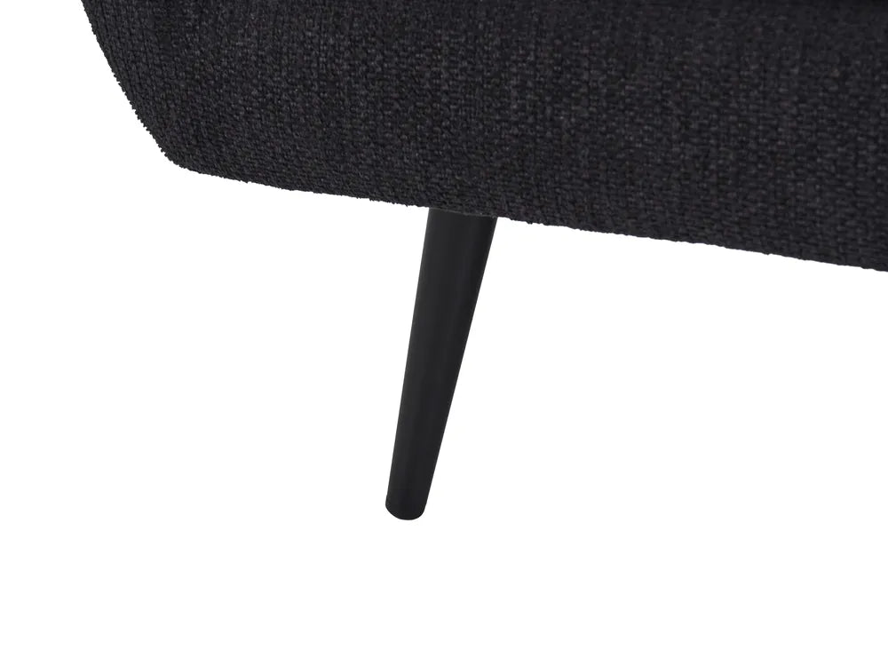 Sofa 3 Seater Fabric Black Chira