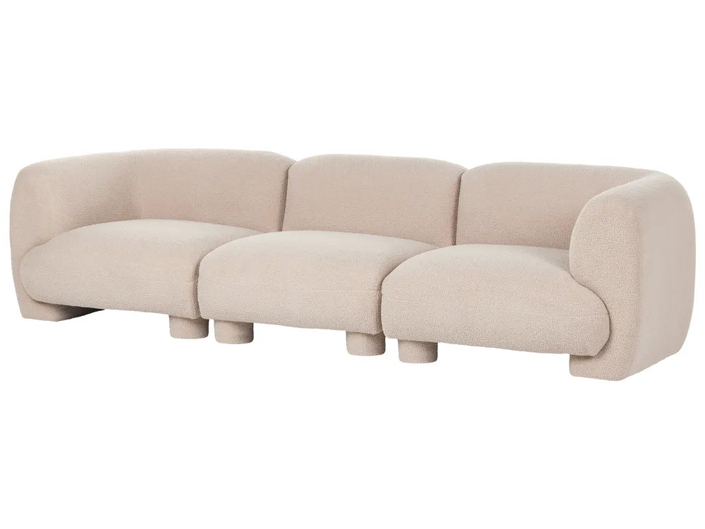 Modular Sofa 3 Seater Beige Boucle Arlesia
