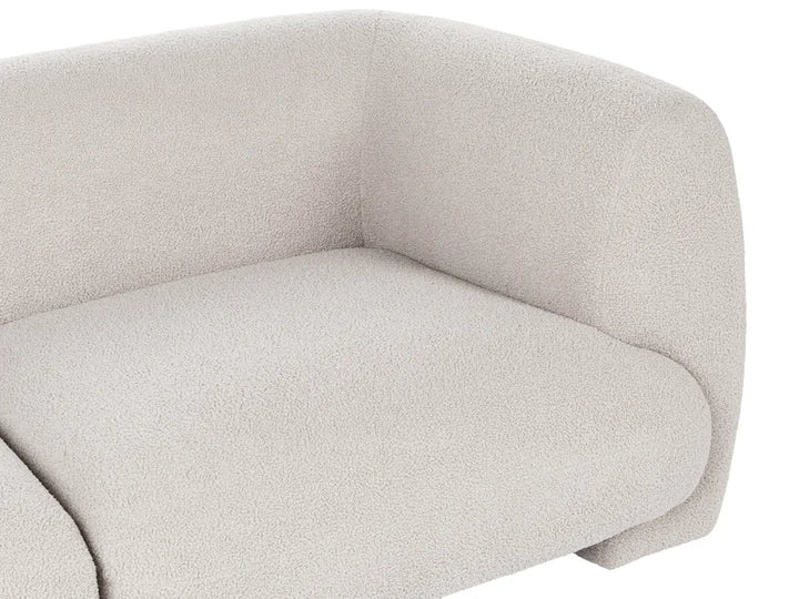 Modular Living Room Set 4 Seater Off-White Boucle with Ottoman Arlesia