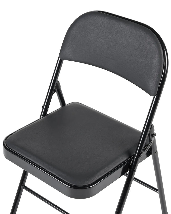 Set of 4 Folding Chairs Metal Black Aderes