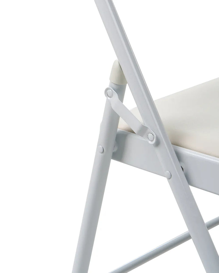 Set of 4 Folding Chairs Metal White Aderes