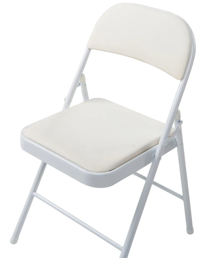 Set of 4 Folding Chairs Metal White Aderes