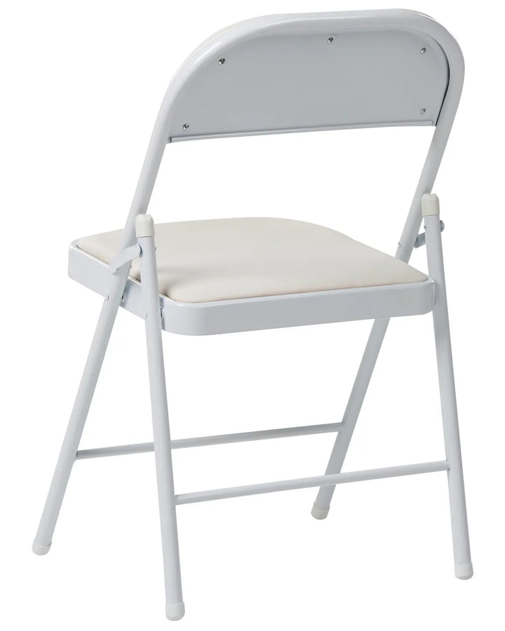 Set of 4 Folding Chairs Metal White Aderes