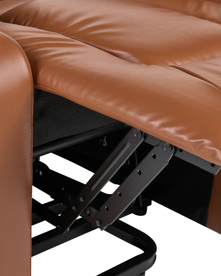 Electric Recliner Chair Faux Leather Golden Brown Wimberly