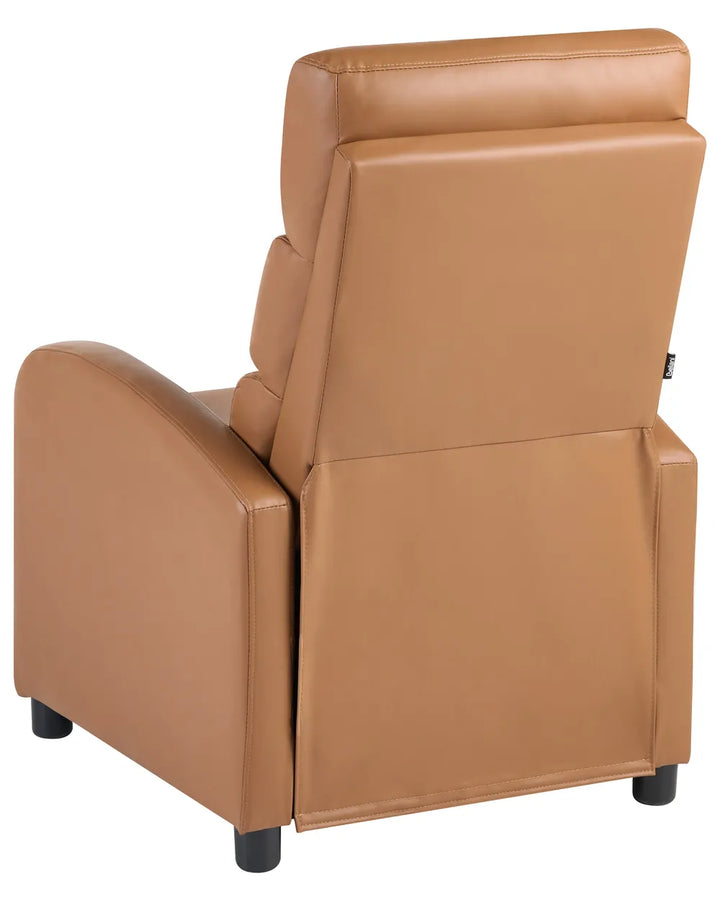 Recliner Chair Faux Leather Brown Anndi