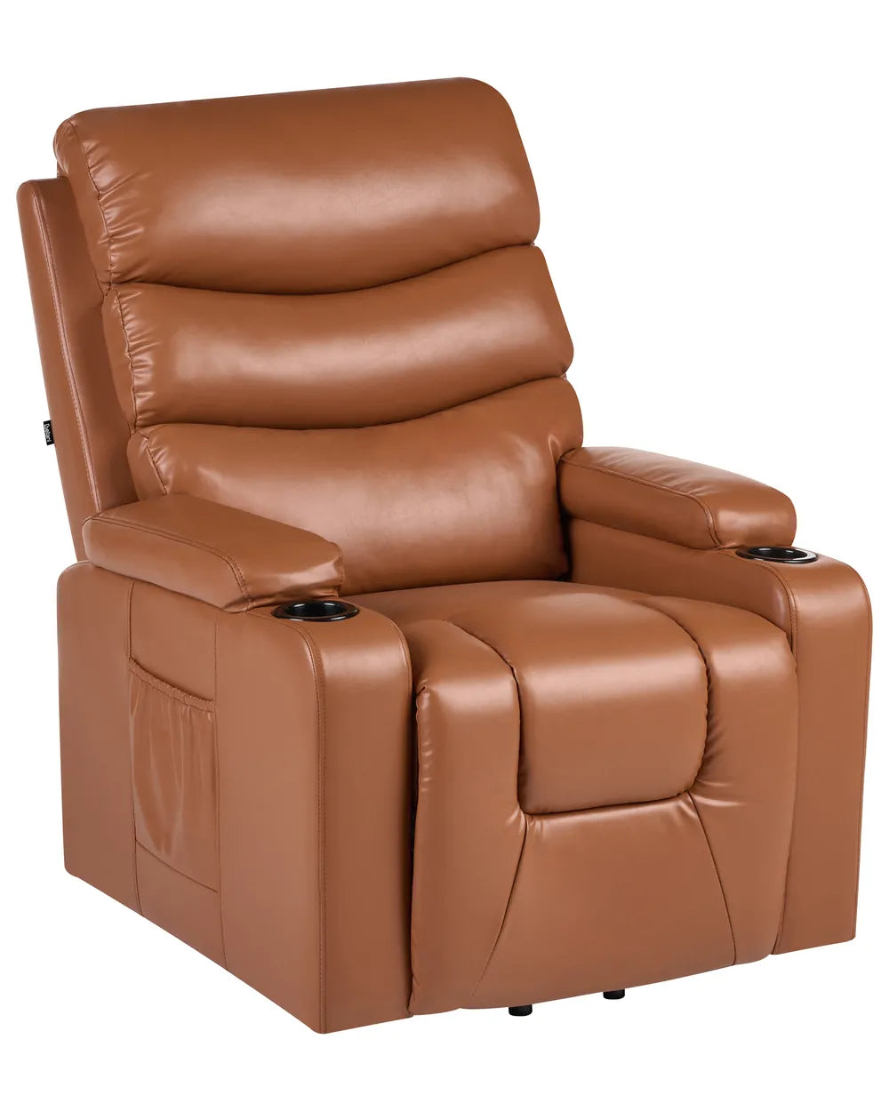 Electric Recliner Chair Faux Leather Golden Brown Wimberly