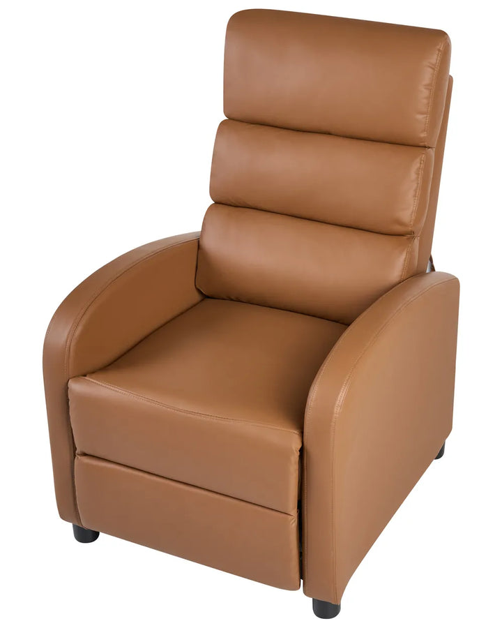 Recliner Chair Faux Leather Brown Anndi