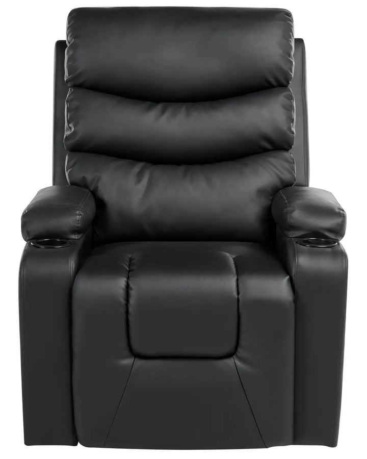 Electric Recliner Chair Faux Leather Black Wimberly