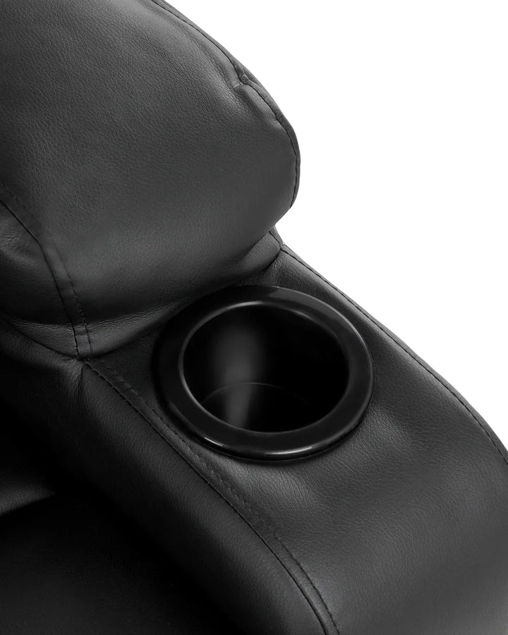 Electric Recliner Chair Faux Leather Black Wimberly