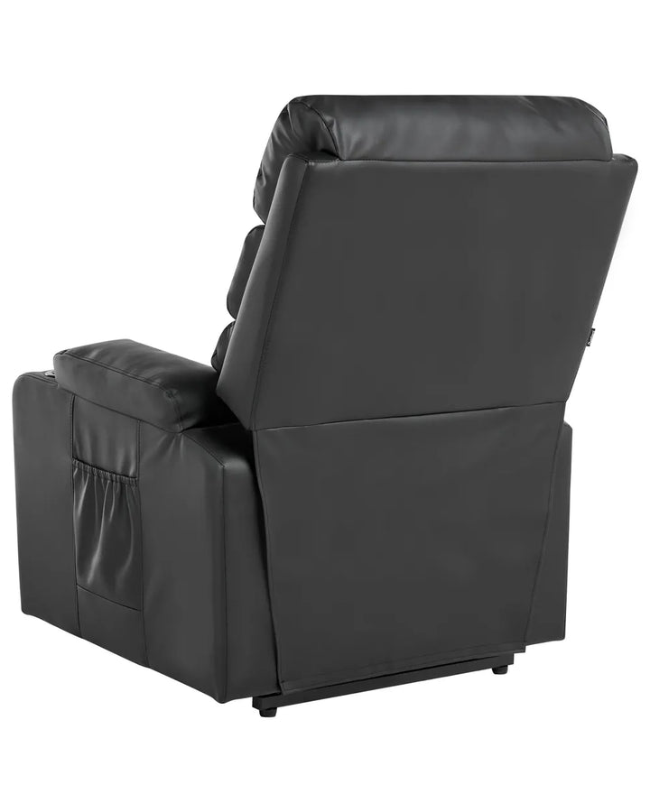Electric Recliner Chair Faux Leather Black Wimberly
