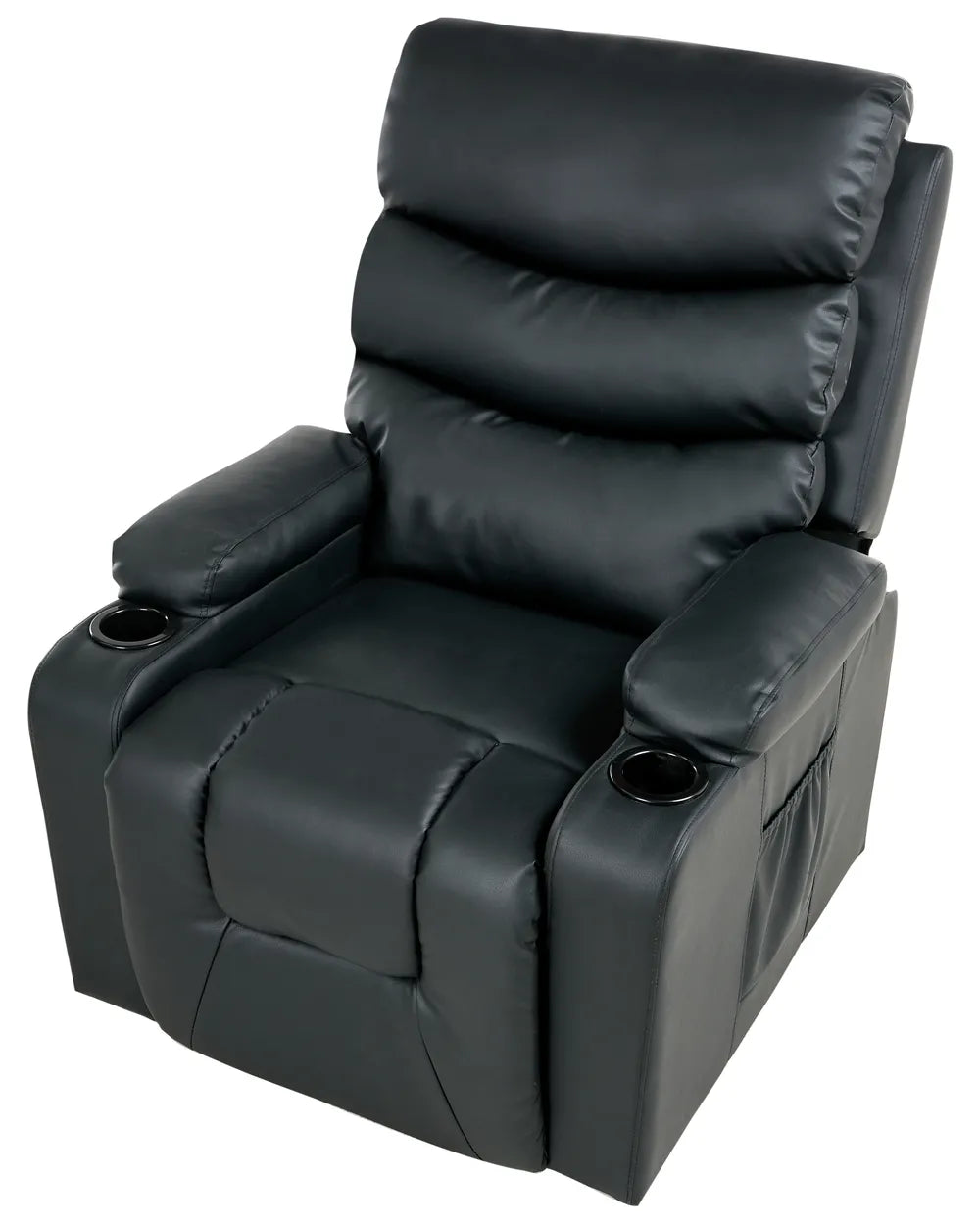 Electric Recliner Chair Faux Leather Black Wimberly