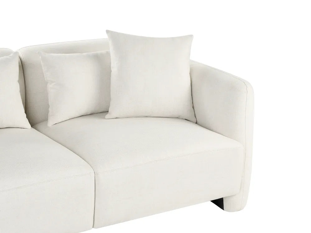 Sofa 3 Seater Fabric Off-White Aishe