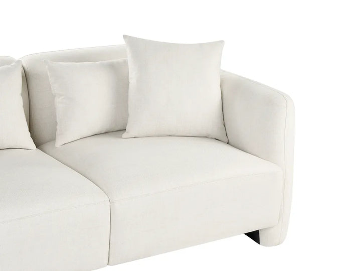 Sofa 3 Seater Fabric Off-White Aishe