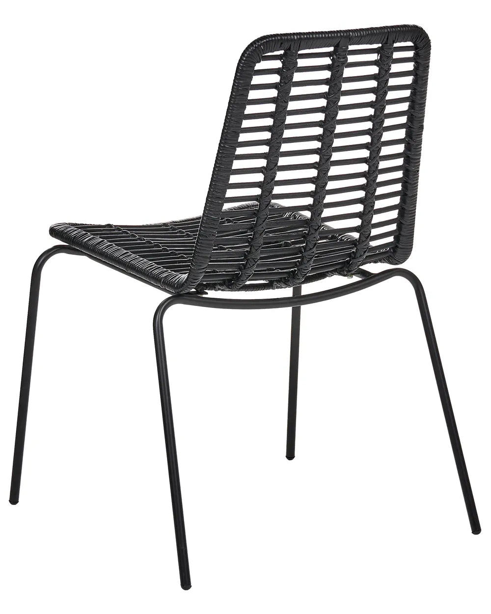Set of 2 Dining Chairs Rattan Black Danard