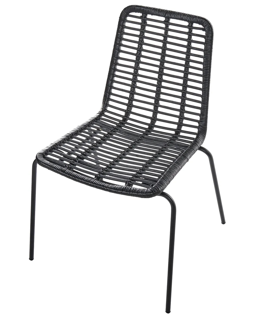 Set of 2 Dining Chairs Rattan Black Danard