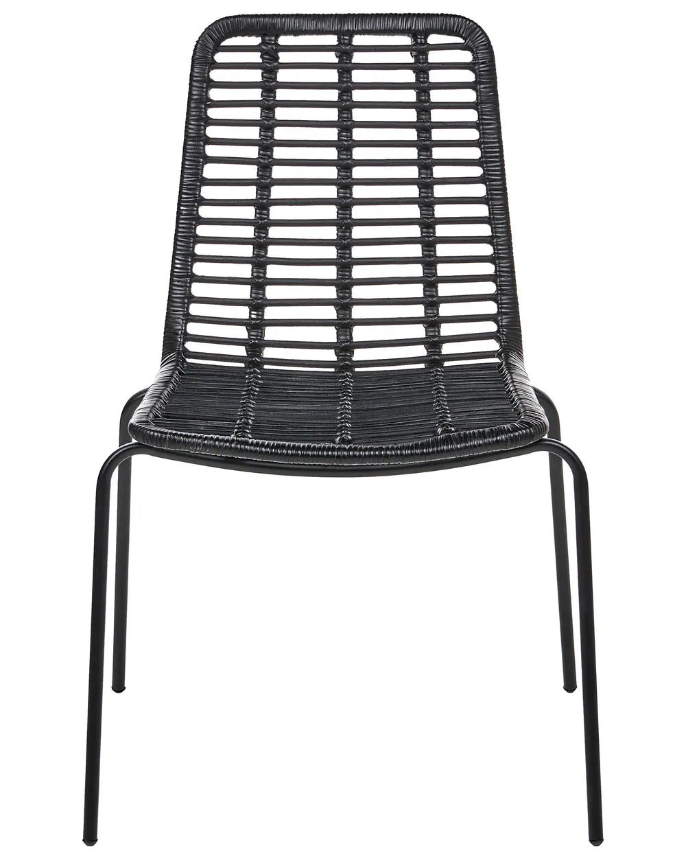 Set of 2 Dining Chairs Rattan Black Danard
