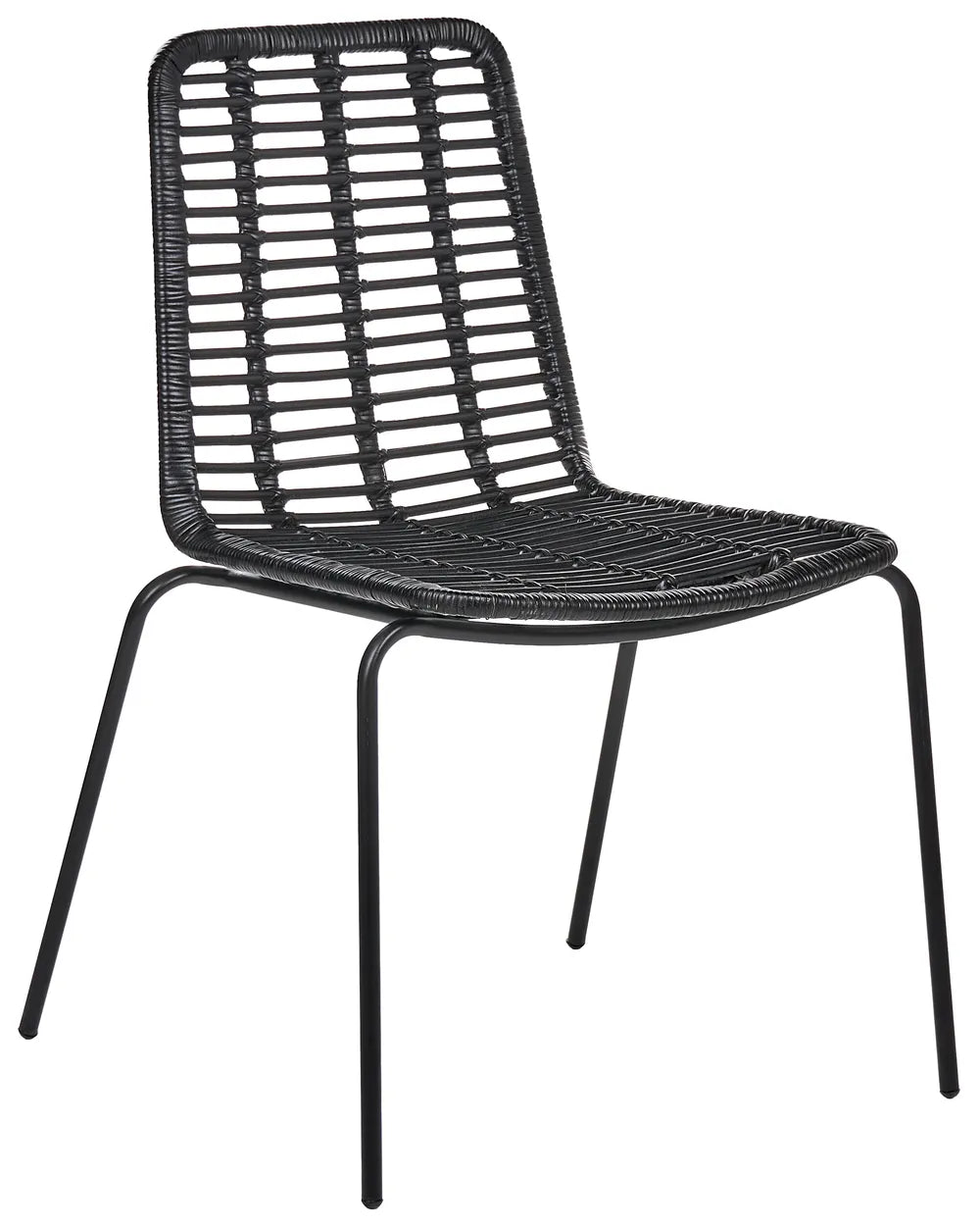 Set of 2 Dining Chairs Rattan Black Danard