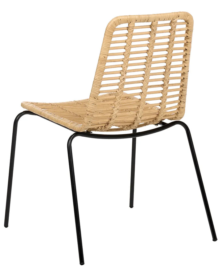 Set of 2 Dining Chairs Rattan Natural Danard