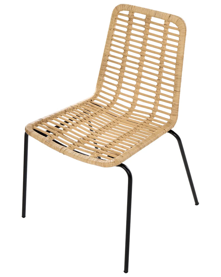 Set of 2 Dining Chairs Rattan Natural Danard