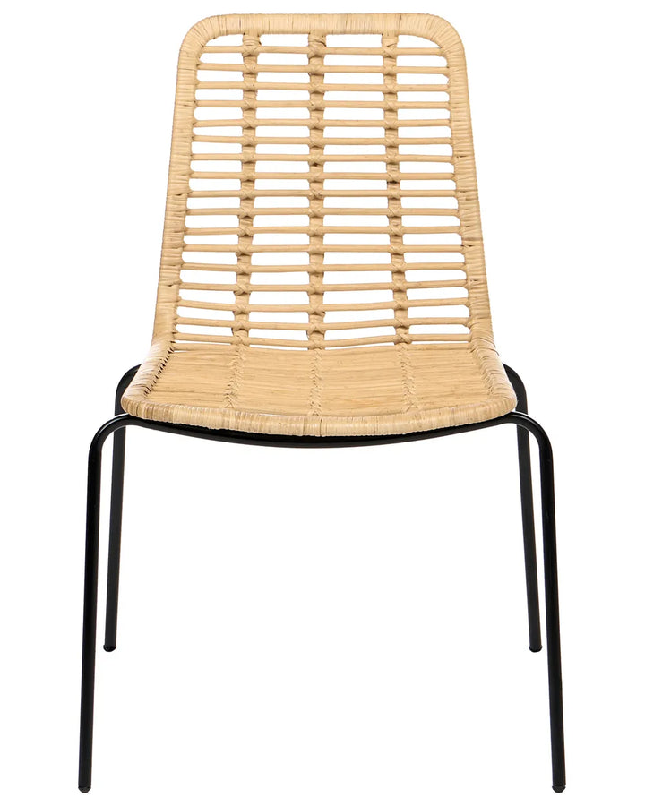 Set of 2 Dining Chairs Rattan Natural Danard
