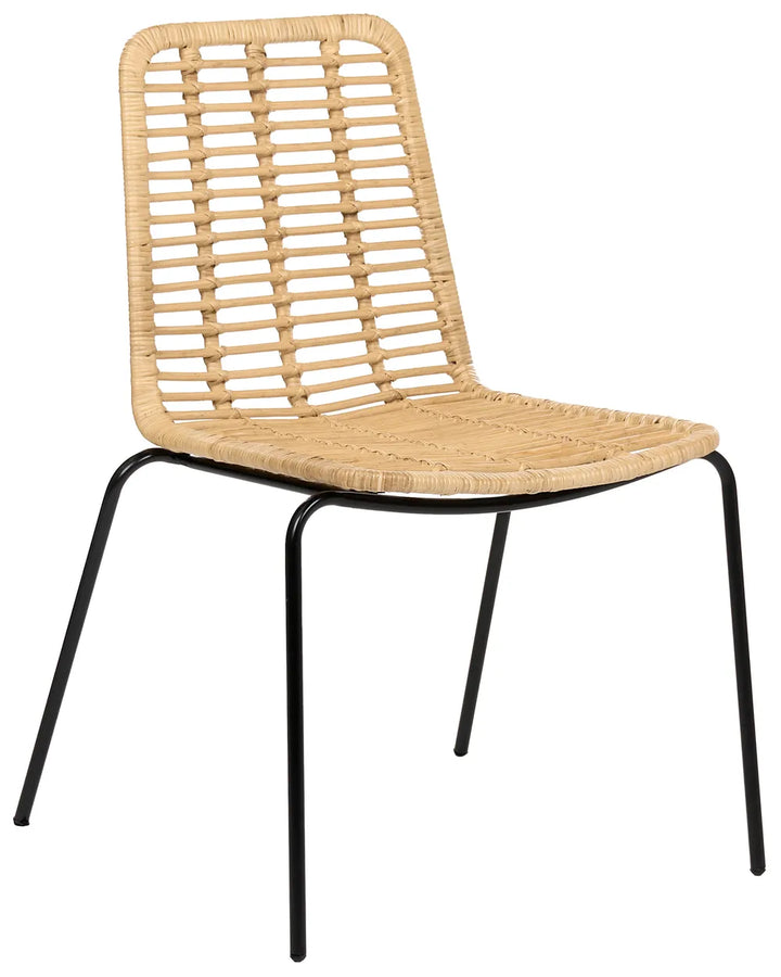 Set of 2 Dining Chairs Rattan Natural Danard