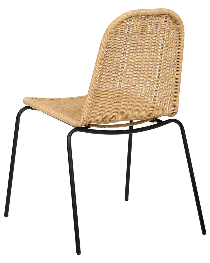Set of 2 Dining Chairs Rattan Natural Andrena