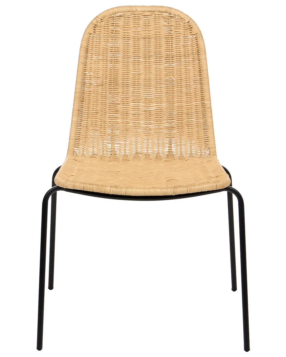 Set of 2 Dining Chairs Rattan Natural Andrena
