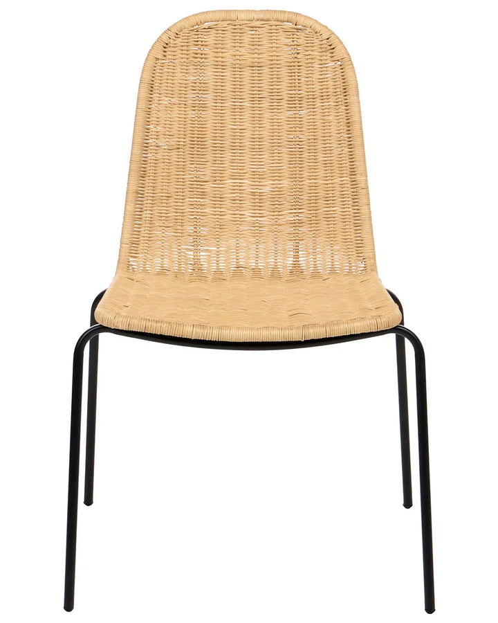Set of 2 Dining Chairs Rattan Natural Andrena