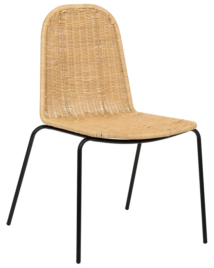 Set of 2 Dining Chairs Rattan Natural Andrena