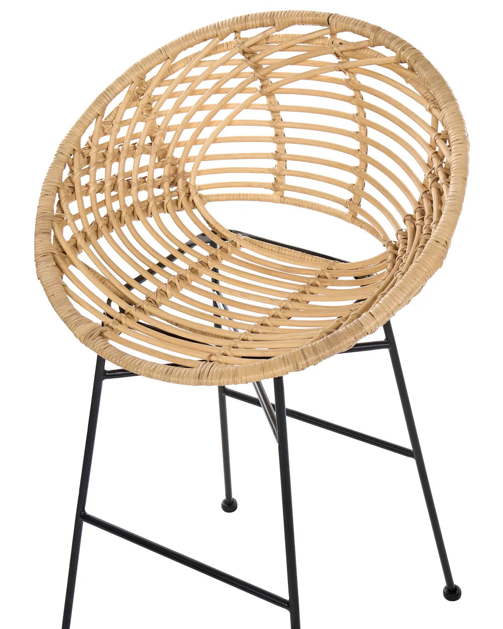 Set of 2 Bar Chairs Rattan Natural Camillie