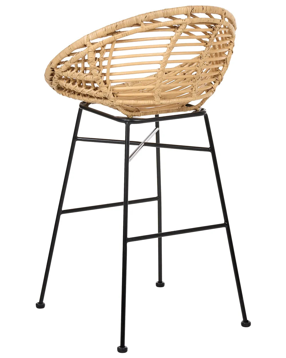 Set of 2 Bar Chairs Rattan Natural Camillie