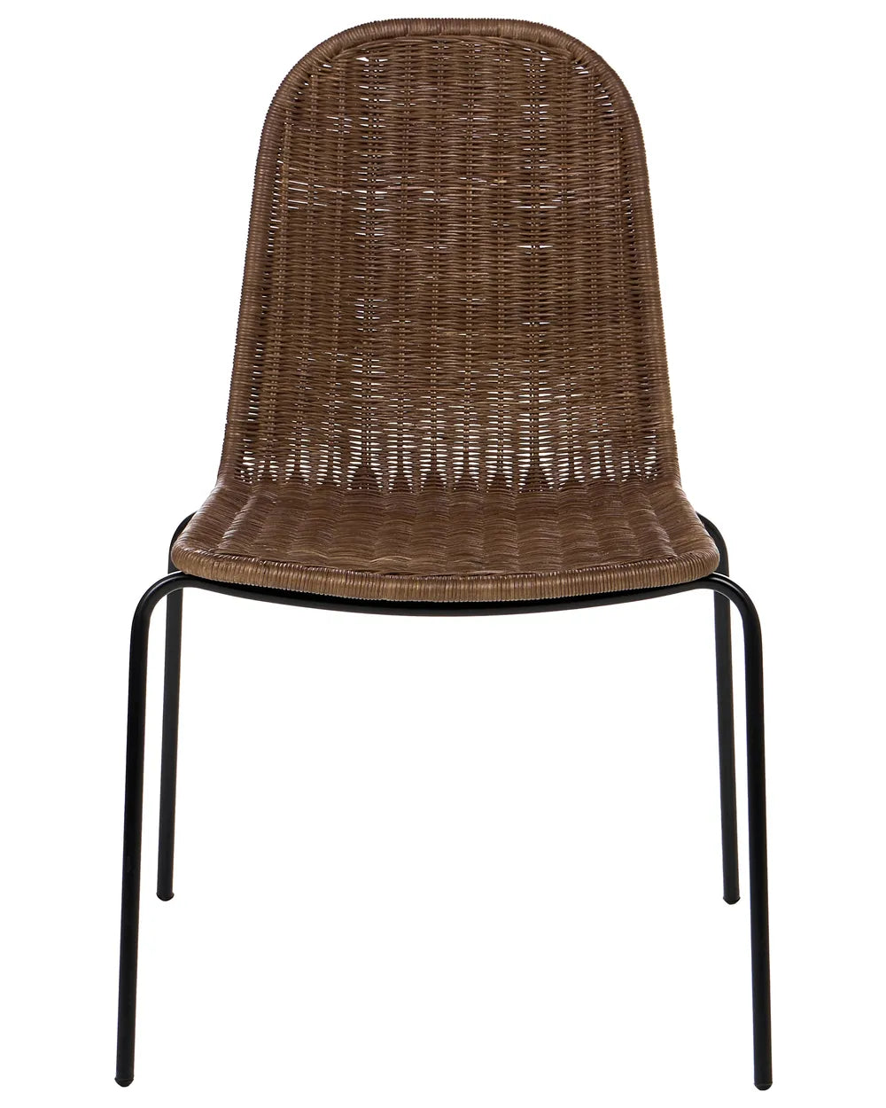 Set of 2 Dining Chairs Rattan Dark Brown Andrena