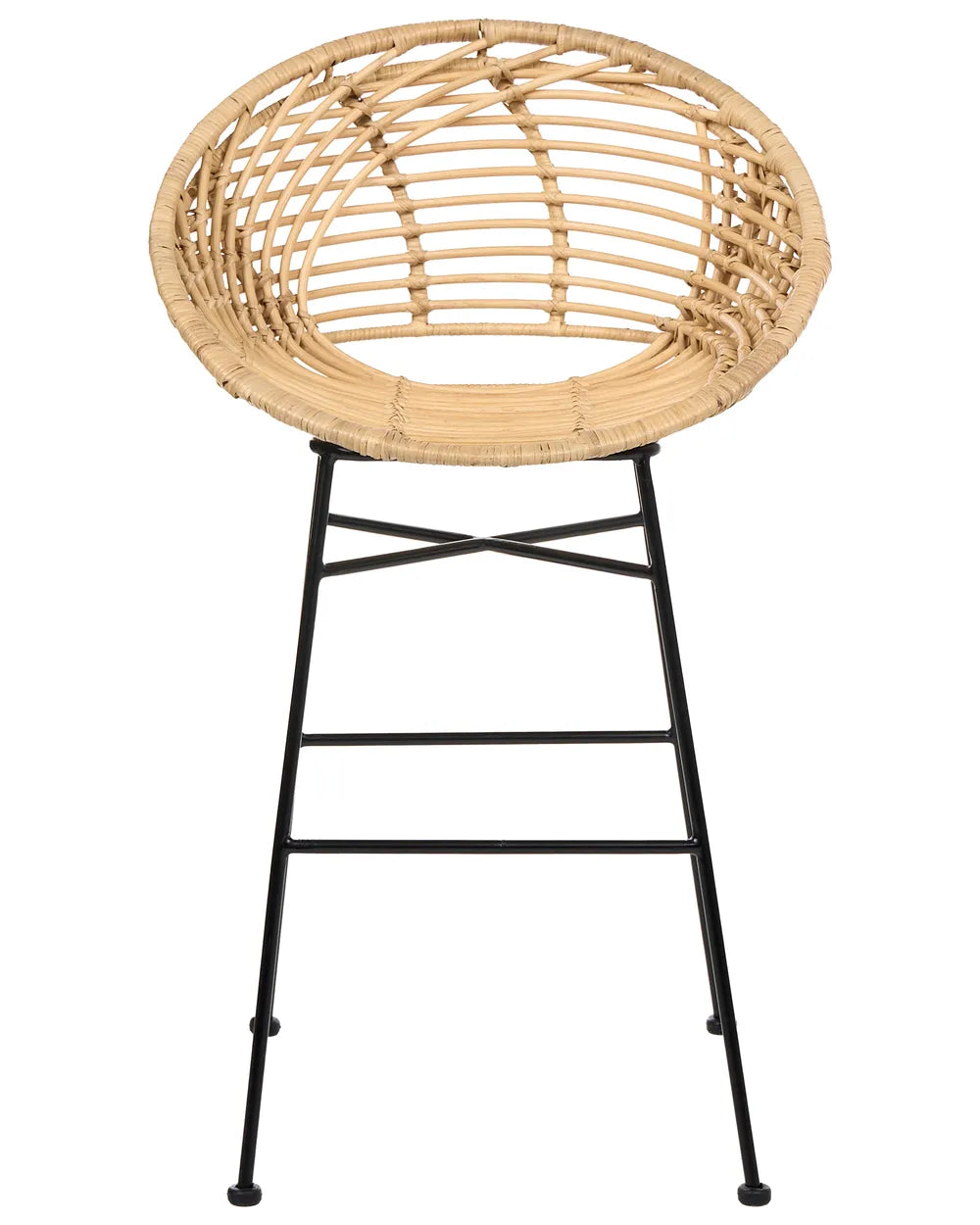 Set of 2 Bar Chairs Rattan Natural Camillie
