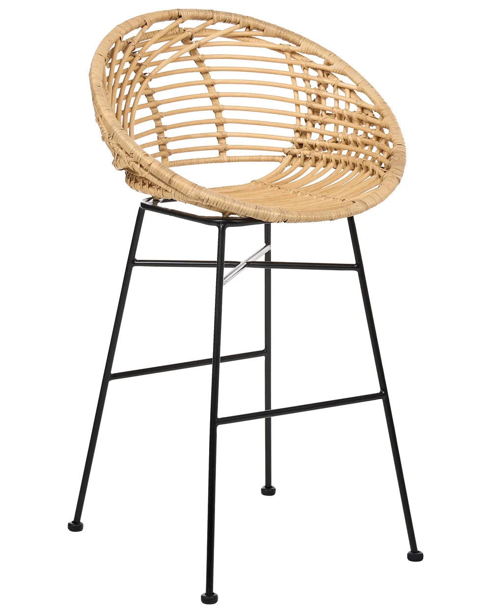 Set of 2 Bar Chairs Rattan Natural Camillie