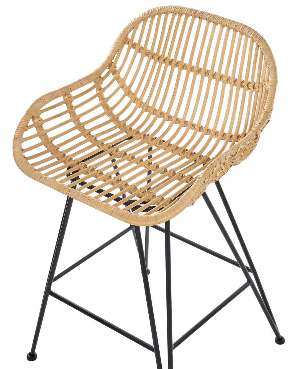 Set of 2 Bar Chairs Rattan Natural Keema