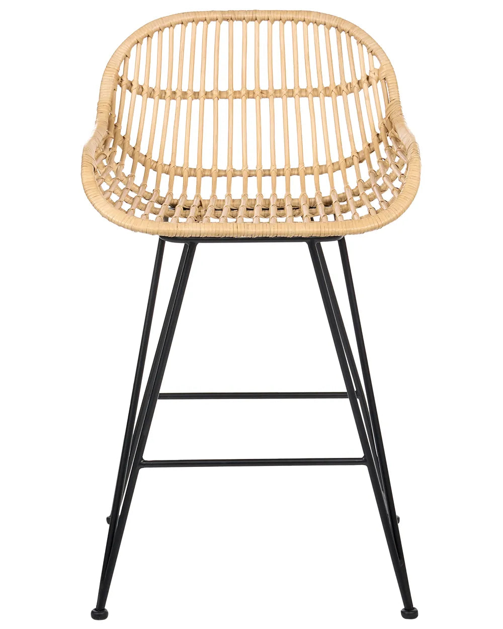 Set of 2 Bar Chairs Rattan Natural Keema