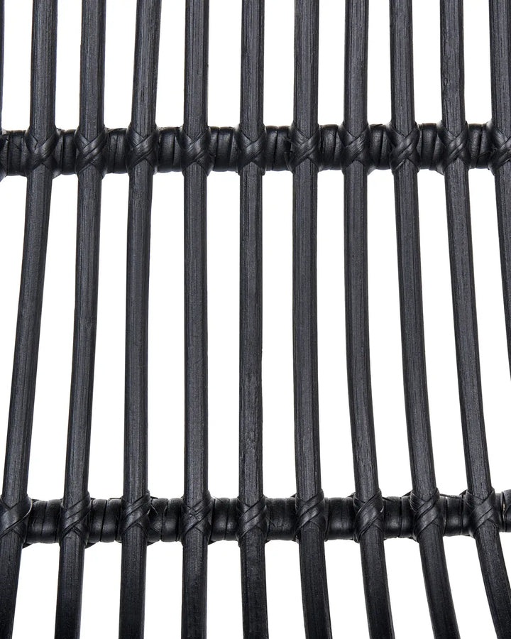 Set of 2 Bar Chairs Rattan Black Keema
