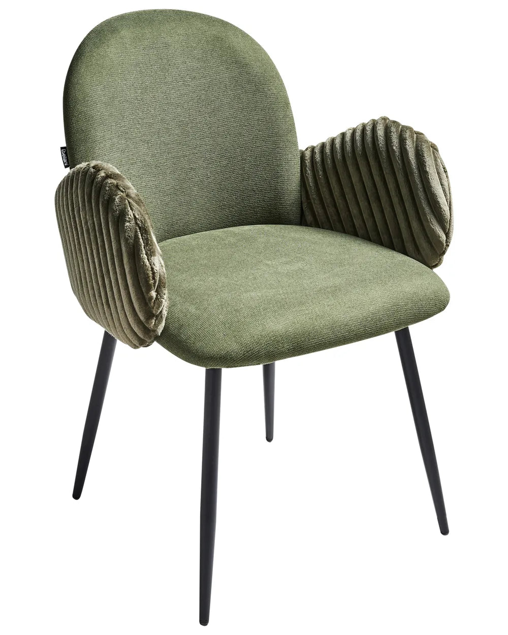 Set of 2 Dining Chairs Fabric Green Holly