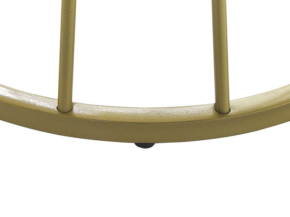 Marble-effect tabletop with wire frame