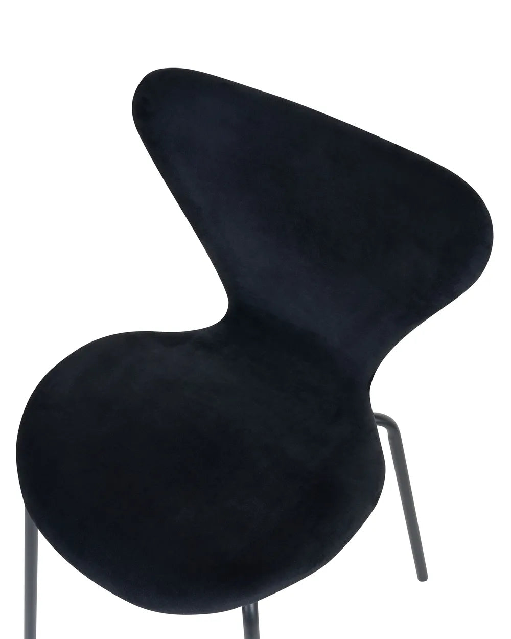Set of 2 Dining Chairs Velvet Black Ameiah