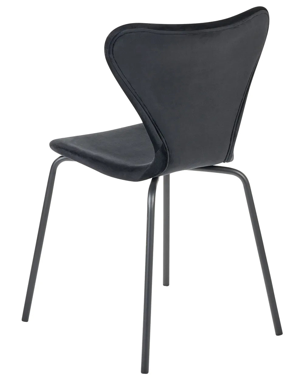 Set of 2 Dining Chairs Velvet Black Ameiah