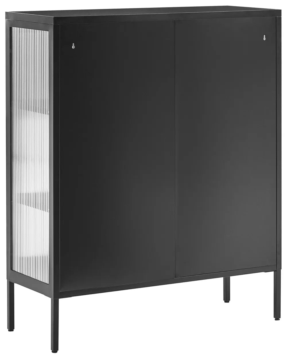 Glass Display Sideboard Metal 90 cm Black Carbin