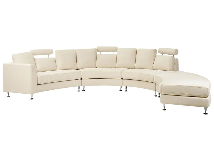 Beige 7-seater curved modular sofa