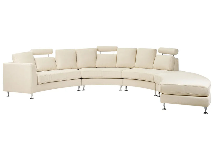 Beige 7-seater curved modular sofa