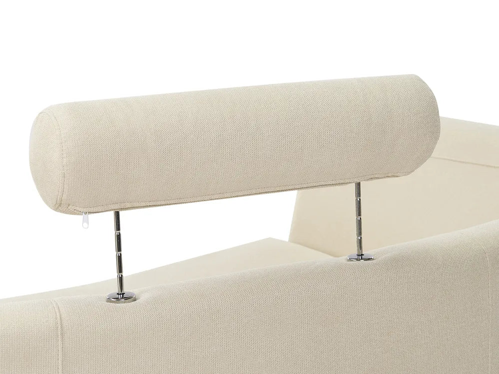 Curved Sofa 7 Seater Fabric Beige Colman