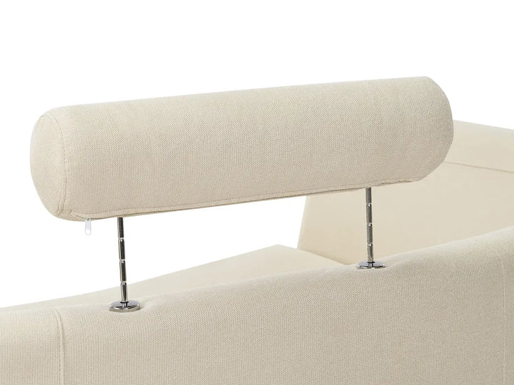 Curved Sofa 7 Seater Fabric Beige Colman