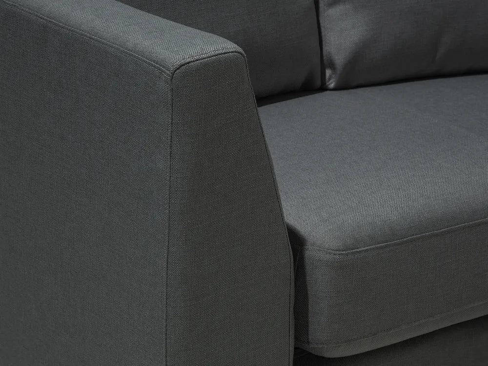 Curved Sofa 7 Seater Fabric Dark Grey Colman