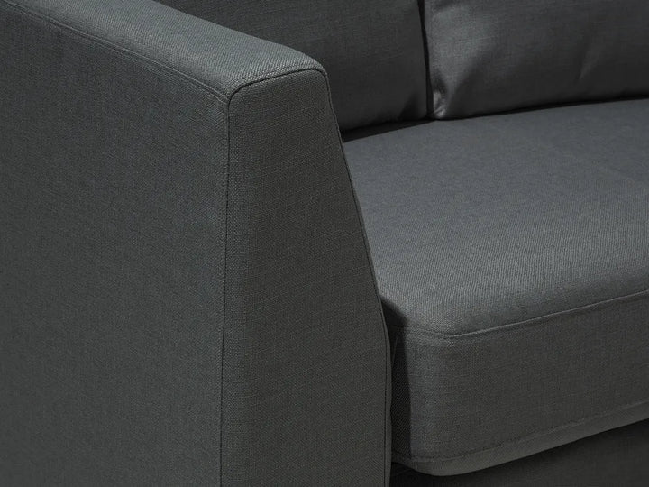 Curved Sofa 7 Seater Fabric Dark Grey Colman