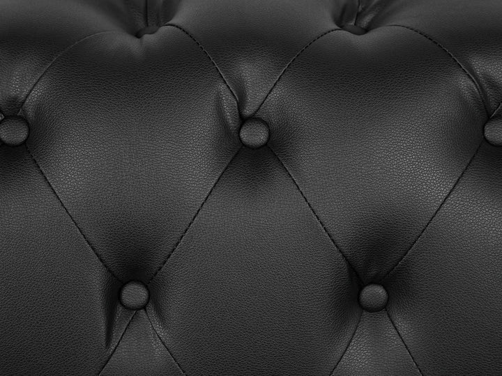 Sofa 3 Seater Faux Leather Black Marinello